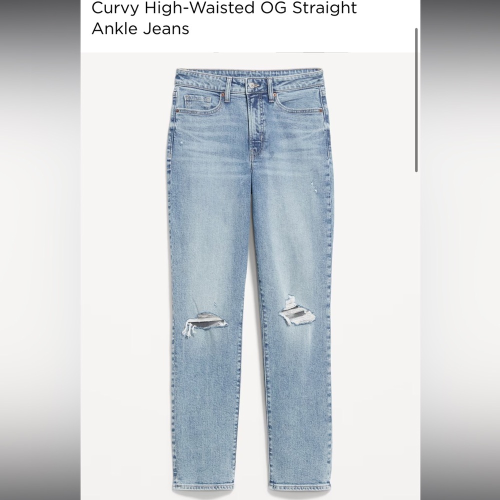 Old Navy Curvy High Waisted OG Straight Leg Ankle Jeans Sz 10